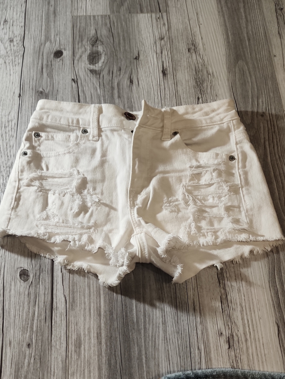 White Distressed Women’s Denim Shorts